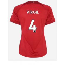 Damen Fußballbekleidung Liverpool Virgil van Dijk #4 Heimtrikot 2022-23 Kurzarm